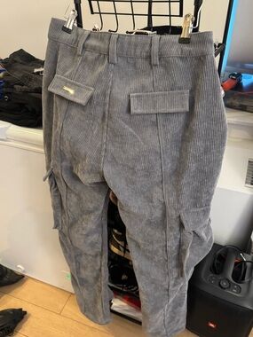 Maniere De Voir Gray Corduroy Cargo Trousers